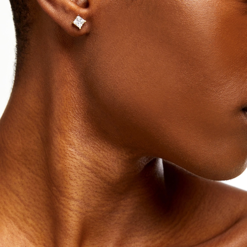Main Image 2 of 2 CT. T.W. Certified Princess-Cut Lab-Grown Diamond Solitaire Stud Earrings in 14K Gold (F/SI2)