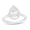 Thumbnail Image 1 of 1/4 CT. T.W. Pear-Shaped Multi-Diamond Open Frame Ring in 10K White Gold