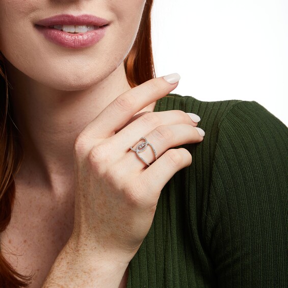 1/3 CT. T.w. Diamond Open Shank Loop Ring in 10K White Gold