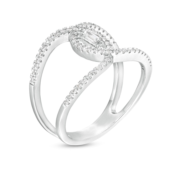 1/3 CT. T.w. Diamond Open Shank Loop Ring in 10K White Gold