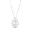 Thumbnail Image 1 of 1/4 CT. T.W. Pear-Shaped Multi-Diamond Open Frame Pendant in 10K White Gold