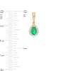 Thumbnail Image 3 of Pear-Shaped Emerald and 1/4 CT. T.W. Diamond Frame Drop Earrings in 10K Gold