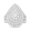 Thumbnail Image 4 of 2 CT. T.W. Pear-Shaped Multi-Diamond Double Frame Split Shank Bridal Set in 14K White Gold