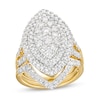 Thumbnail Image 1 of 2 CT. T.W. Marquise Multi-Diamond Double Frame Split Shank Bridal Set in 14K Gold