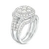 Thumbnail Image 3 of 2-1/4 CT. T.W. Multi-Diamond Frame Multi-Row Split Shank Three Piece Bridal Set in 14K White Gold