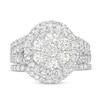 Thumbnail Image 4 of 2-1/4 CT. T.W. Multi-Diamond Frame Multi-Row Split Shank Three Piece Bridal Set in 14K White Gold