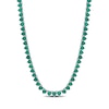 Thumbnail Image 1 of 4.0mm Heart-Shaped Lab-Created Emerald Tennis Necklace in Sterling Silver