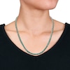 Thumbnail Image 2 of 4.0mm Heart-Shaped Lab-Created Emerald Tennis Necklace in Sterling Silver