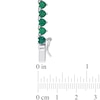 Thumbnail Image 4 of 4.0mm Heart-Shaped Lab-Created Emerald Tennis Necklace in Sterling Silver