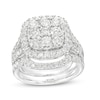 Thumbnail Image 1 of 2-1/4 CT. T.W. Cushion-Shaped Multi-Diamond Frame Split Shank Bridal Set in 14K White Gold