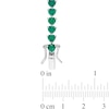 Thumbnail Image 3 of 4.0mm Heart-Shaped Lab-Created Emerald Tennis Bracelet in Sterling Silver - 7.5"