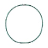 Thumbnail Image 3 of 4.0mm Heart-Shaped Lab-Created Emerald Tennis Necklace in Sterling Silver