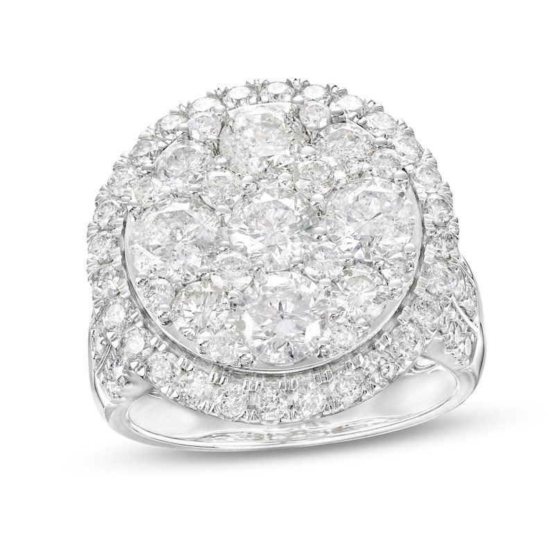 Main Image 1 of 4 CT. T.W. Multi-Diamond Frame Multi-Row Engagement Ring in 14K White Gold