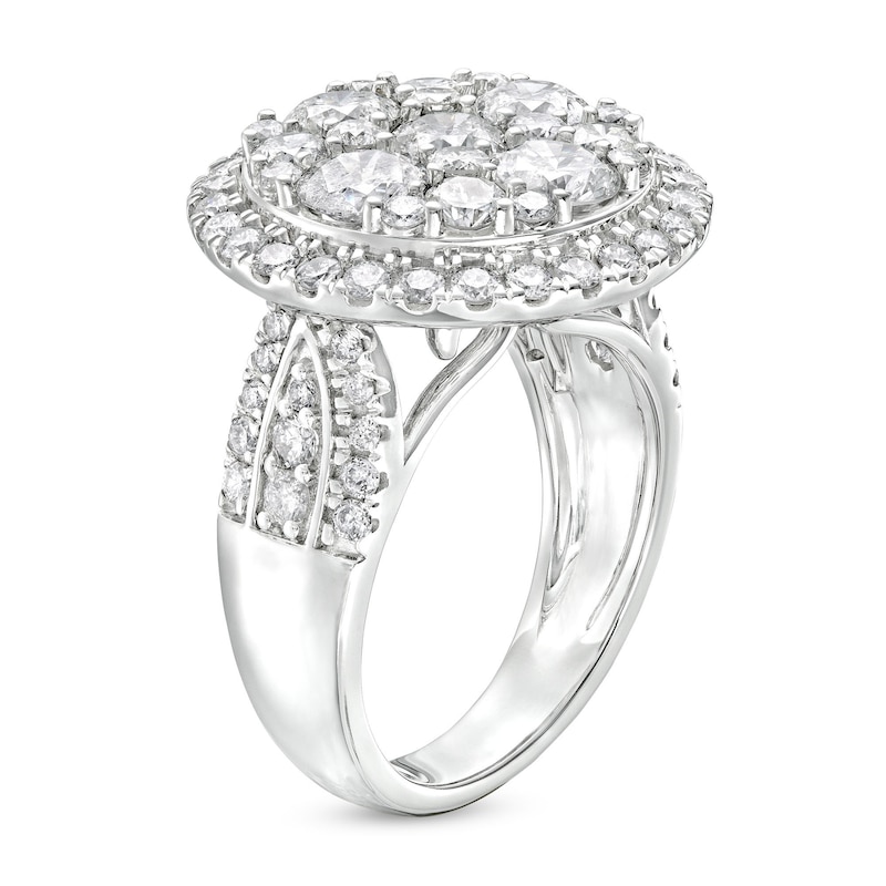 Main Image 3 of 4 CT. T.W. Multi-Diamond Frame Multi-Row Engagement Ring in 14K White Gold