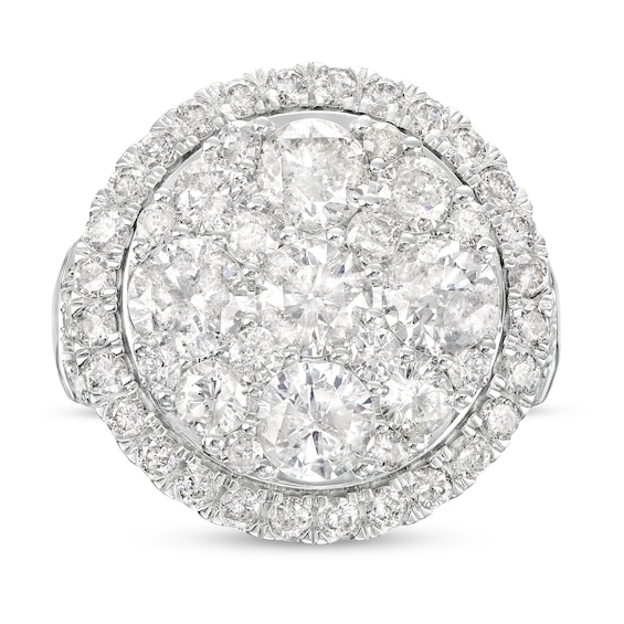 4 CT. T.w. Multi-Diamond Frame Multi-Row Engagement Ring in 14K Gold