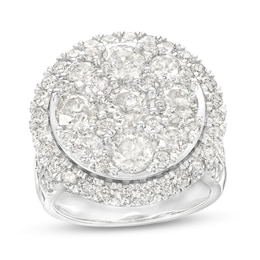 5 CT. T.W. Multi-Diamond Frame Multi-Row Engagement Ring in 10K White Gold