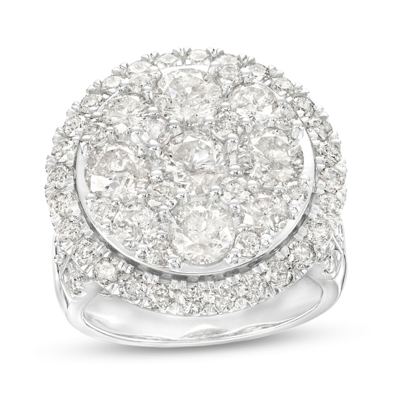 5 CT. T.w. Multi-Diamond Frame Multi-Row Engagement Ring in 10K White Gold