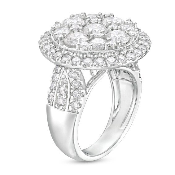 5 CT. T.w. Multi-Diamond Frame Multi-Row Engagement Ring in 10K White Gold