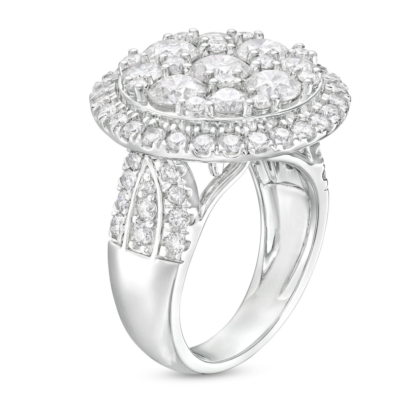 Main Image 3 of 5 CT. T.W. Multi-Diamond Frame Multi-Row Engagement Ring in 10K White Gold