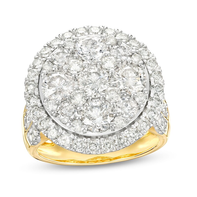 Main Image 1 of 4 CT. T.W. Multi-Diamond Frame Multi-Row Engagement Ring in 14K Gold