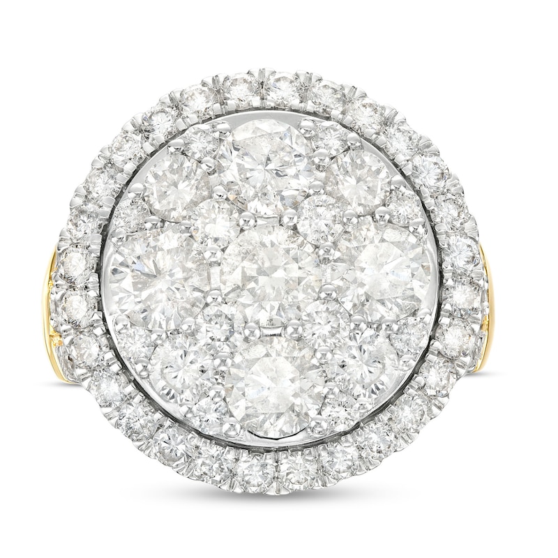Main Image 4 of 4 CT. T.W. Multi-Diamond Frame Multi-Row Engagement Ring in 14K Gold