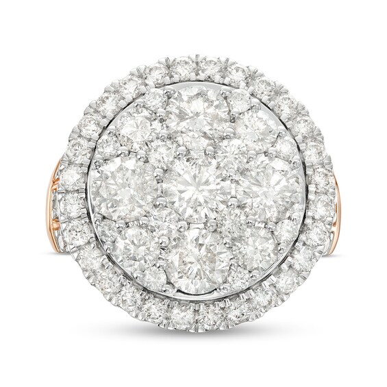 4 CT. T.w. Multi-Diamond Frame Multi-Row Engagement Ring in 14K Rose Gold