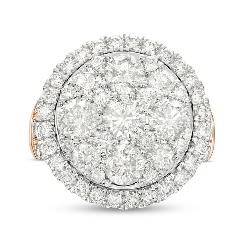 Main Image 4 of 4 CT. T.W. Multi-Diamond Frame Multi-Row Engagement Ring in 14K Rose Gold