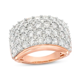 3-1/2 CT. T.W. Diamond Multi-Row Anniversary Band in 10K Rose Gold