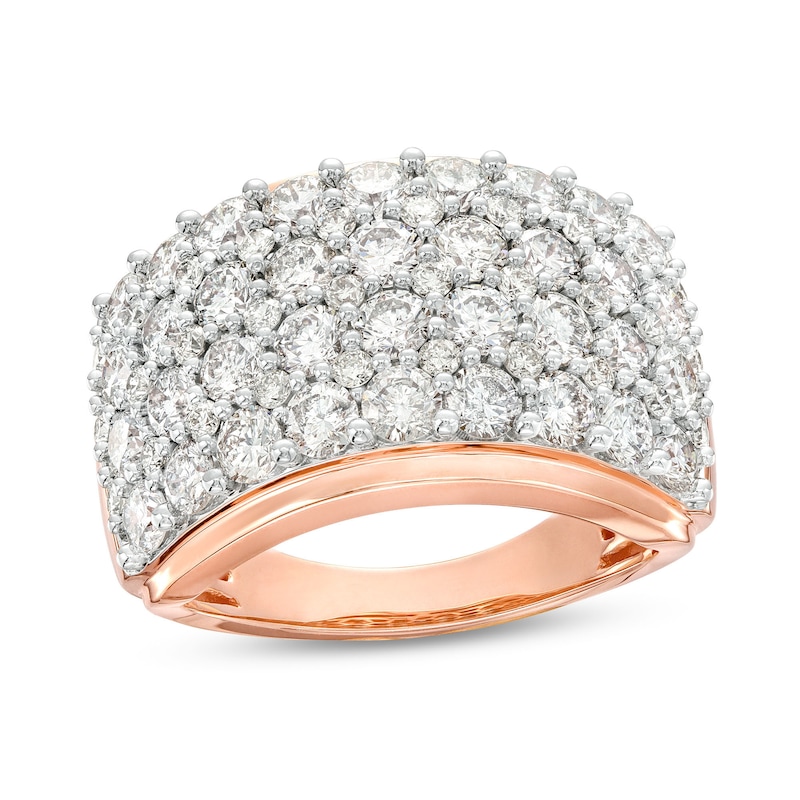Main Image 1 of 3-1/2 CT. T.W. Diamond Multi-Row Anniversary Band in 10K Rose Gold