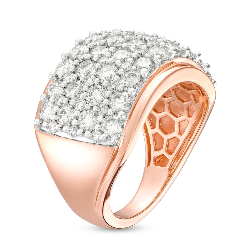 Main Image 3 of 3-1/2 CT. T.W. Diamond Multi-Row Anniversary Band in 10K Rose Gold