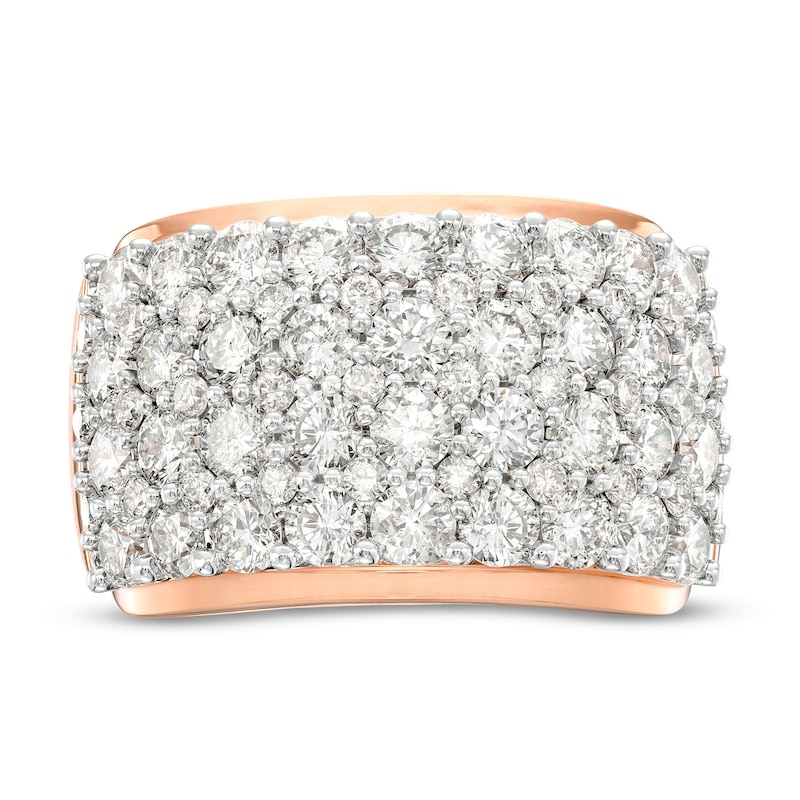 Main Image 4 of 3-1/2 CT. T.W. Diamond Multi-Row Anniversary Band in 10K Rose Gold