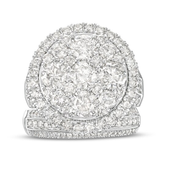 4-1/2 CT. T.w. Multi-Diamond Frame Multi-Row Bridal Set in 14K White Gold