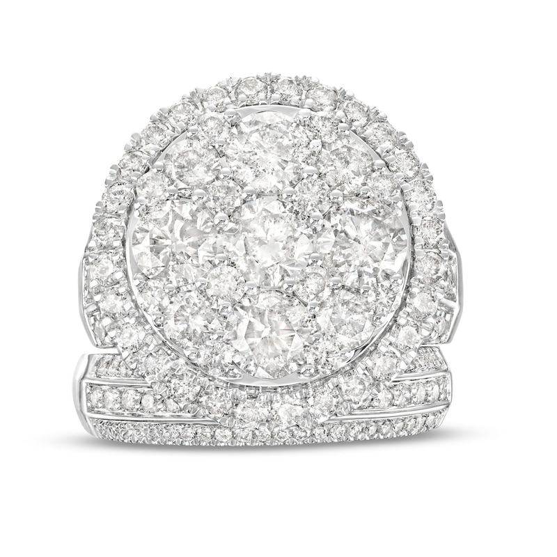 Main Image 4 of 4-1/2 CT. T.W. Multi-Diamond Frame Multi-Row Bridal Set in 14K White Gold