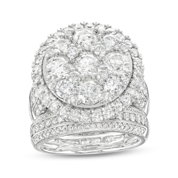 4-1/2 CT. T.W. Multi-Diamond Frame Multi-Row Bridal Set in 10K White Gold