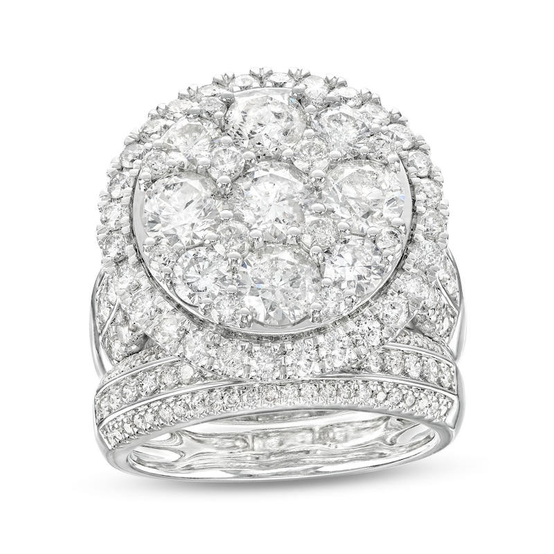 Main Image 1 of 4-1/2 CT. T.W. Multi-Diamond Frame Multi-Row Bridal Set in 10K White Gold