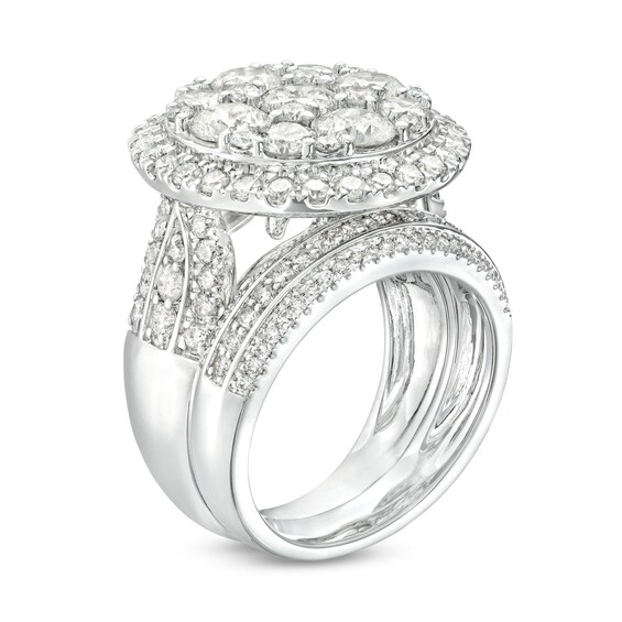 4-1/2 CT. T.w. Multi-Diamond Frame Multi-Row Bridal Set in 10K Gold
