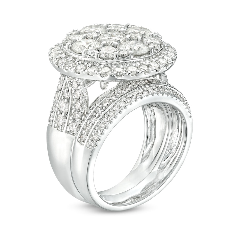 Main Image 3 of 4-1/2 CT. T.W. Multi-Diamond Frame Multi-Row Bridal Set in 10K White Gold