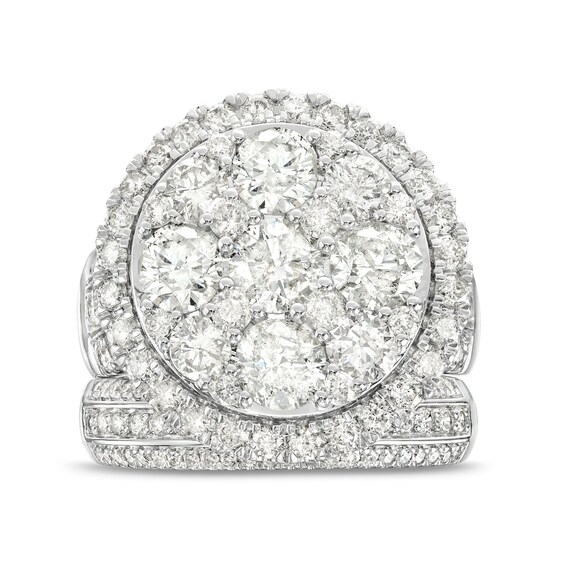 4-1/2 CT. T.w. Multi-Diamond Frame Multi-Row Bridal Set in 10K Gold