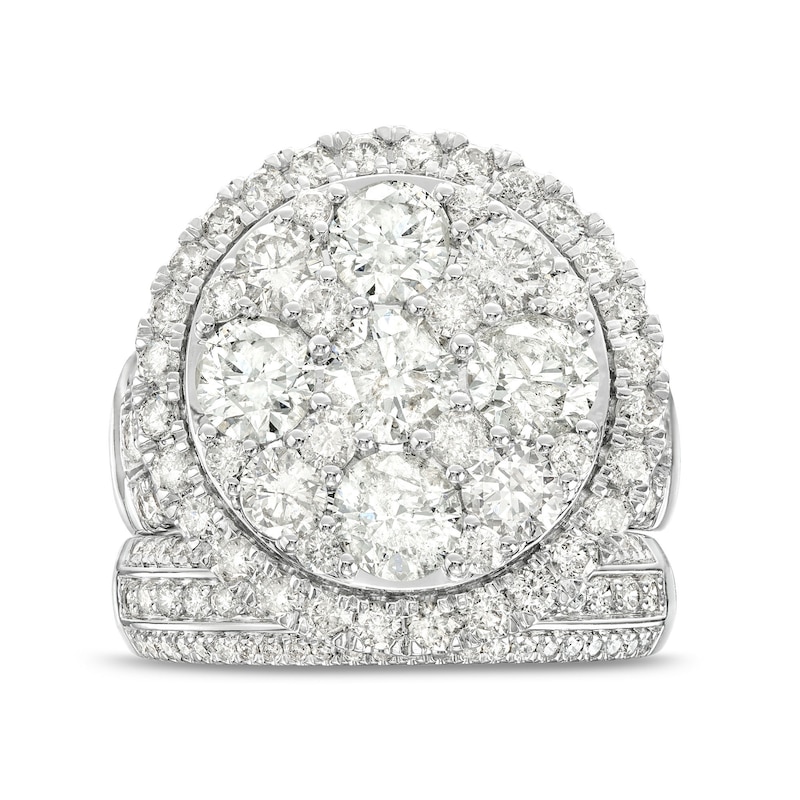Main Image 4 of 4-1/2 CT. T.W. Multi-Diamond Frame Multi-Row Bridal Set in 10K White Gold