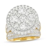 Thumbnail Image 1 of 4-1/2 CT. T.W. Multi-Diamond Frame Multi-Row Bridal Set in 10K Gold