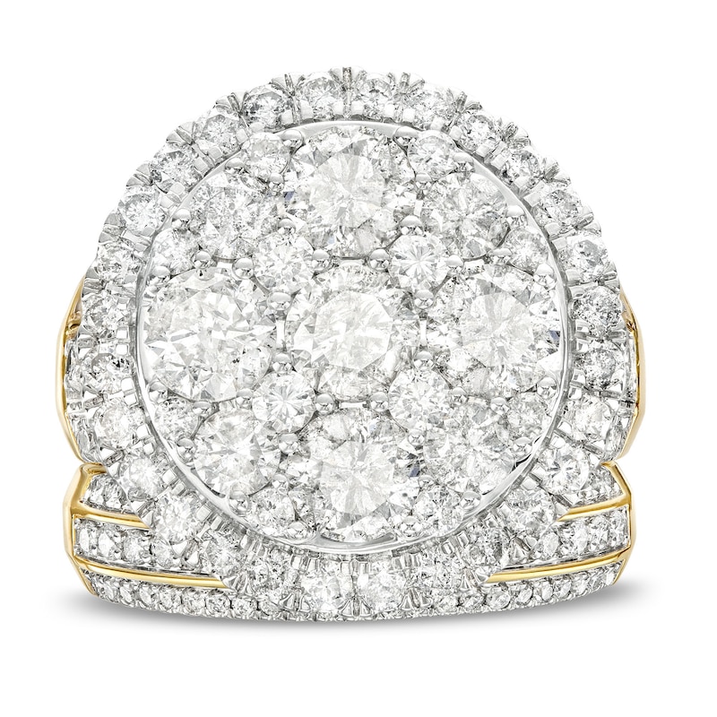 Main Image 4 of 4-1/2 CT. T.W. Multi-Diamond Frame Multi-Row Bridal Set in 10K Gold