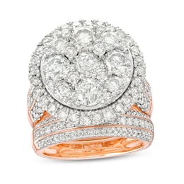 4-1/2 CT. T.W. Multi-Diamond Frame Multi-Row Bridal Set in 10K Rose Gold