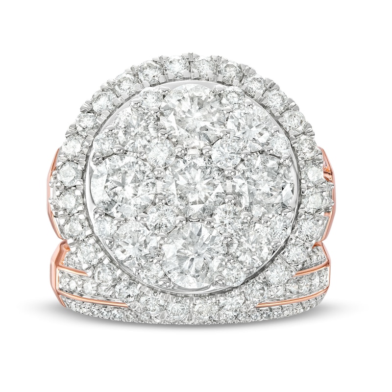 Main Image 4 of 4-1/2 CT. T.W. Multi-Diamond Frame Multi-Row Bridal Set in 10K Rose Gold