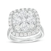 Thumbnail Image 1 of 3-1/6 CT. T.W. Cushion-Shaped Multi-Diamond Frame Engagement Ring in 14K White Gold