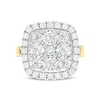 Thumbnail Image 4 of 3-1/6 CT. T.W. Cushion-Shaped Multi-Diamond Frame Engagement Ring in 14K Gold
