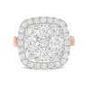 Thumbnail Image 4 of 3-1/6 CT. T.W. Cushion-Shaped Multi-Diamond Frame Engagement Ring in 14K Rose Gold