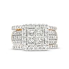 Thumbnail Image 4 of 3 CT. T.W. Quad Princess-Cut Diamond Frame Multi-Row Three Piece Bridal Set in 14K Gold
