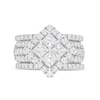 Thumbnail Image 4 of 3 CT. T.W. Quad Princess-Cut Diamond Tilted Square Frame Three Piece Bridal Set in 14K White Gold