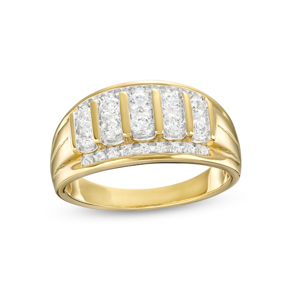1 CT. T.w. Diamond Double Row Columns Ring in 10K Gold
