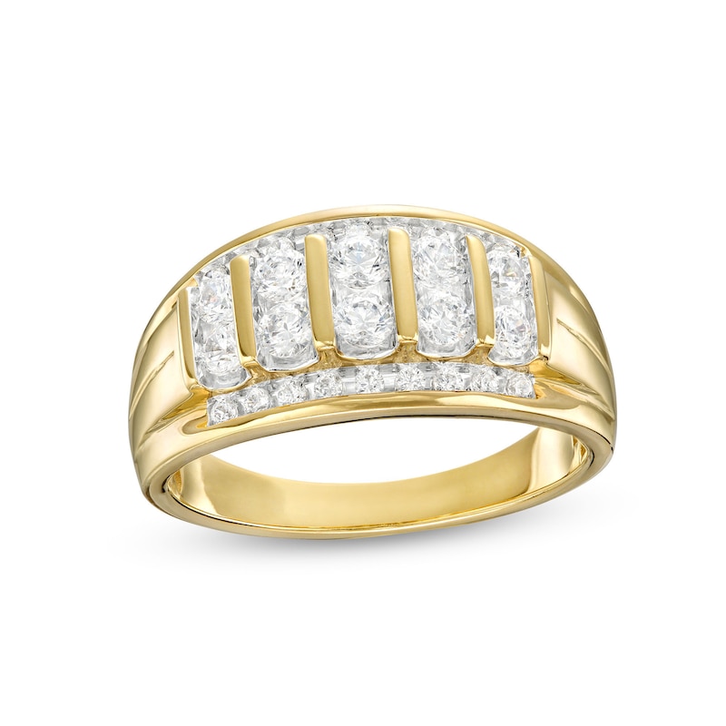 Main Image 1 of 1 CT. T.W. Diamond Double Row Columns Ring in 10K Gold